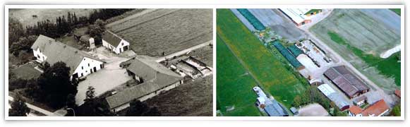 Hofbild ca.1972 und Luftbild 2004